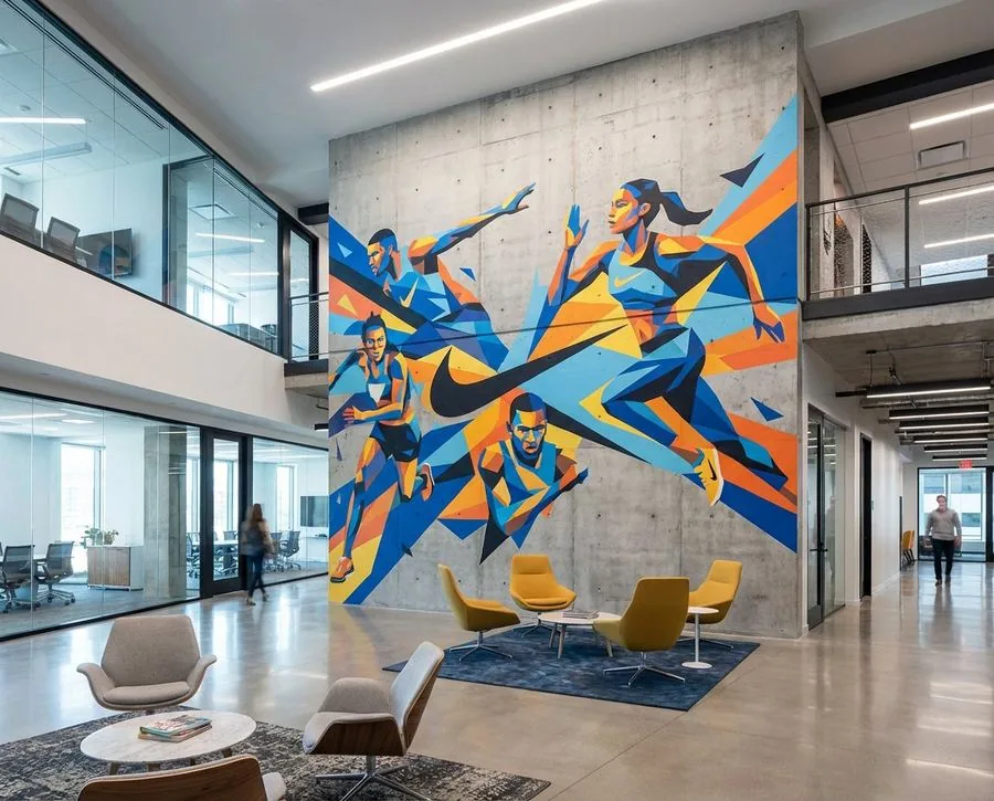 Corporate interior mural by ABCNT